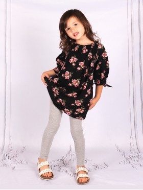 Kid's Off The Shoulder Printed Fashion Top